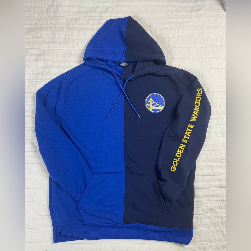 NBA Golden State Warriors Two-Tone Blue Hoodie Men’s Large